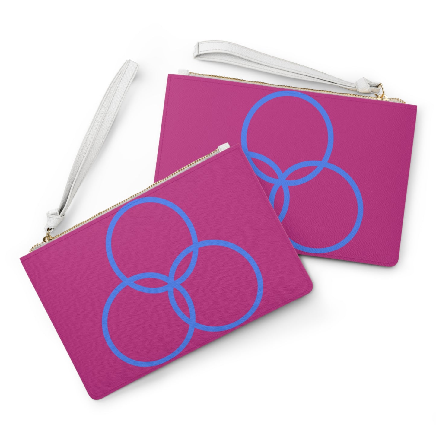 Chic Designer Clutch Bag with Interlocking Circles - Stylish Pink Accessory for Every Occasion