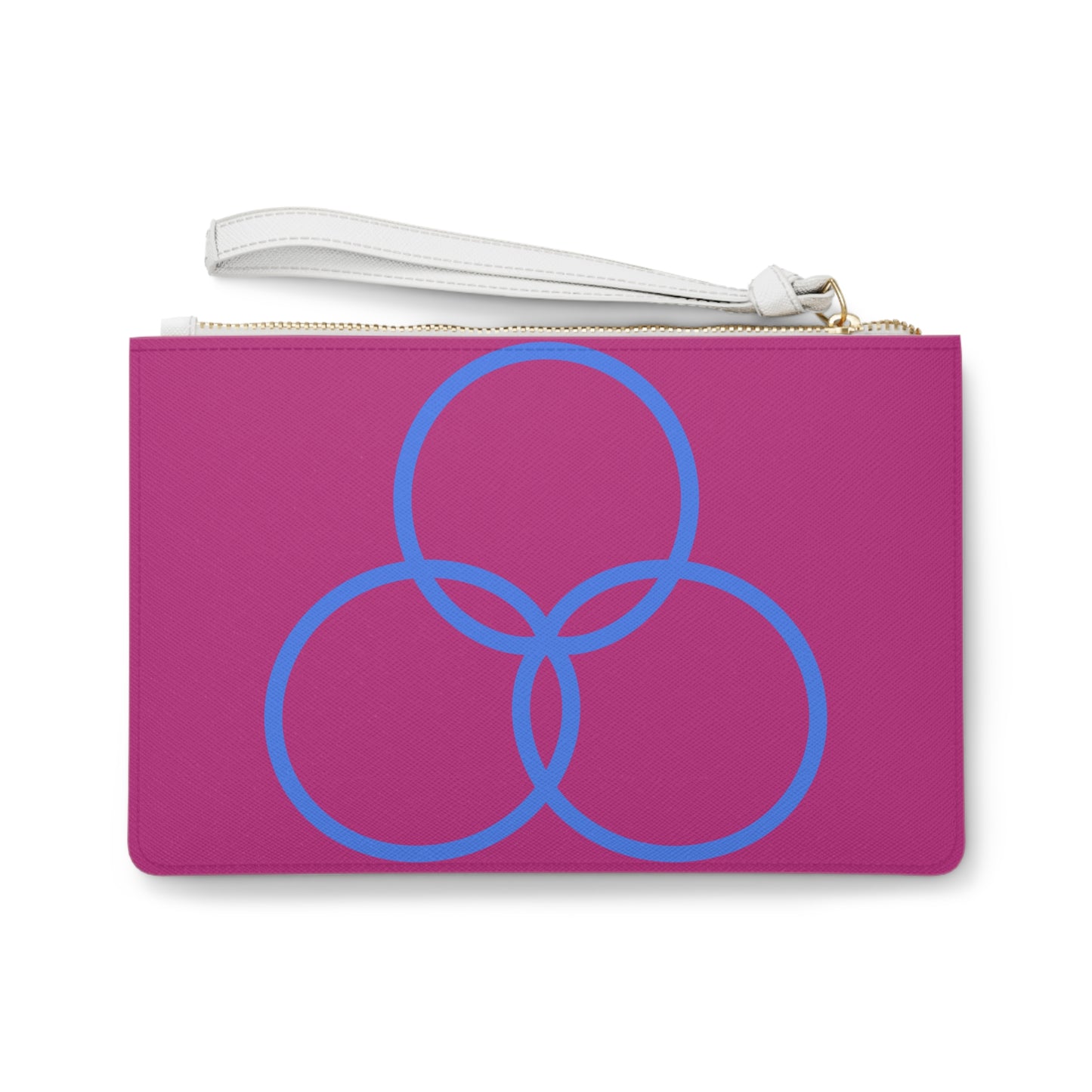 Chic Designer Clutch Bag with Interlocking Circles - Stylish Pink Accessory for Every Occasion